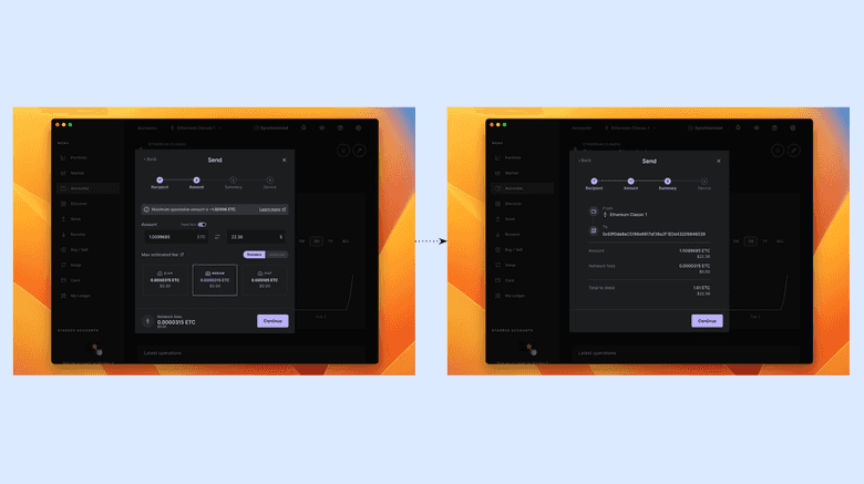 Transaction details.